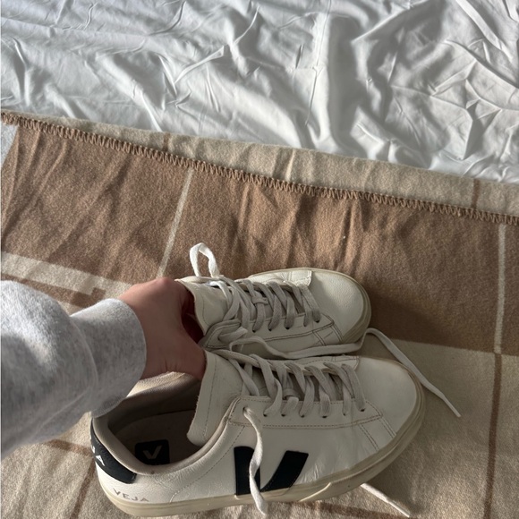 Veja Women’s White Sneakers with Black Accents - Picture 3 of 6